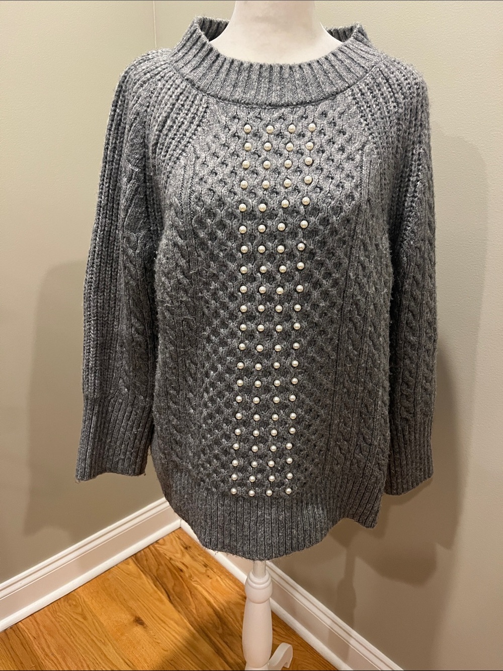 Soft Surrounds Grey Cable Knit Sweater